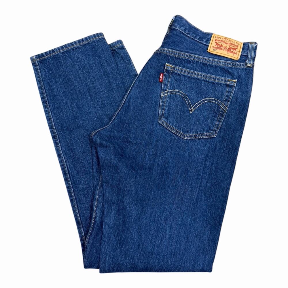 Levi's 501 Jeans Men’s Size 29x32 Blue Button Fly Straight Leg Denim Pants